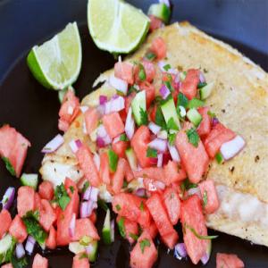 Grilled Halibut with Watermelon Salsa Recipe - (4.3/5)_image