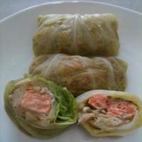 Steamed salmon in cabbage_image