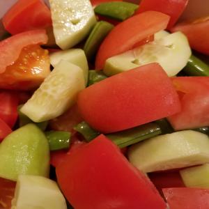 Healthy Vegetable Chunk Salad With Orange Vinaigrette image