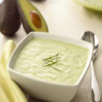 Chilled Cucumber Avocado Soup With Fresh Goat Cheese_image