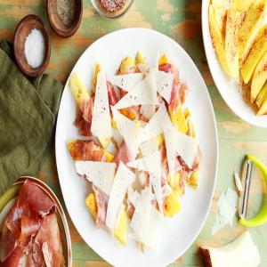 Mango Wedges Wrapped in Serrano Ham image