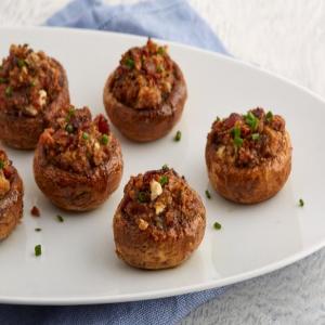 Bacon and Goat Cheese Stuffed Mushrooms image