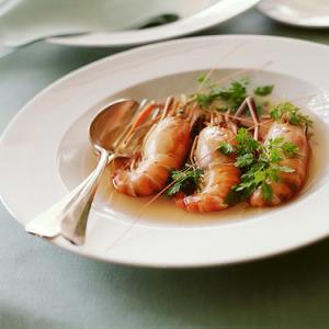 Head-On Shrimp in Tomato Chervil Broth image