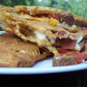 Quick Sausage and Bell Pepper Calzones image