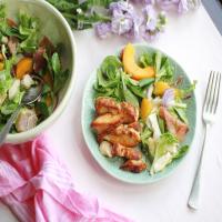 Lemon and Herb Chicken With Peach and Prosciutto Salad image