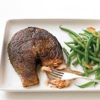 Seared Salmon with Garlicky Green Beans image