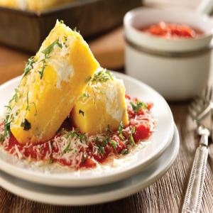 Baked Polenta with Tomato Sauce and Ricotta image