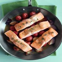 Salmon with Potatoes and Red Onions image