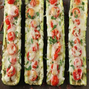 Spicy Zucchini Boats With Tomato & Pepper Jack image