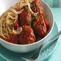 Spicy Parmesan Meatballs with Angel Hair Pasta image