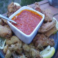 Fried Chicken and Artichokes With Salsa Brava_image