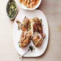 Roasted Quartered Chicken with Herb Sauce_image