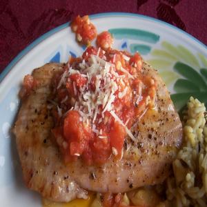 Seared Opah (Moonfish) With Vine-Ripe Tomato Garlic Butter image