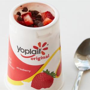 Double Chocolate-Dipped Strawberry Yogurt Cup image