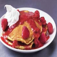Orange Pancakes with Raspberry Topping_image