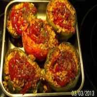 4-STUFFED GREEN BELL PEPPER RECIPE with Red Hats!_image