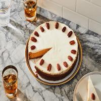 Pumpkin Cheesecake with Bourbon-Sour Cream Topping_image