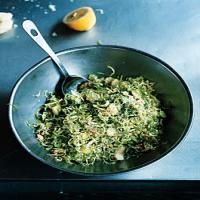 Shaved Brussels Sprout Salad with Fresh Walnuts and Pecorino image