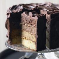 Chocolate & caramel ombre cake image