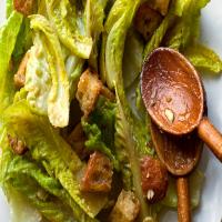 Green Garlic Caesar Salad With Anchovy Croutons image