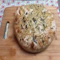 No-Knead Skillet Olive Bread image