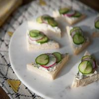 Herbed Cheese Cucumber and Radish Tea Sandwiches image