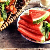 Watermelon Slices With Lime-Honey Syrup image