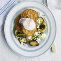 Chickpea fritters with courgette salad image