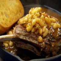 Veal Chops With Stewed Tomatoes and White Beans_image