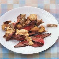 Flank Steak with Artichoke-Potato Hash and Aleppo-Pepper Aioli image
