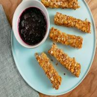 Crispy French Toast Fingers with Blueberry Maple Sauce image