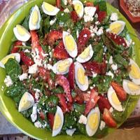 Strawberry Spinach Salad w/Bacon-Egg & Feta Chse image