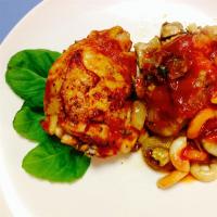 Chicken Marsala with Eggplant and Pasta Casserole_image