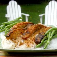 Grilled Salmon Steaks with Chipotle-Ponzu Sauce and Grilled Green Beans_image