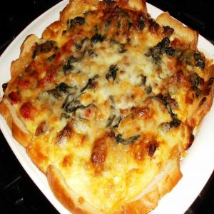 Sausage, Roasted Red Pepper, and Spinach Torta Rustica image
