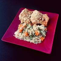 Baked Chicken Thighs, Rice, and Vegetables_image