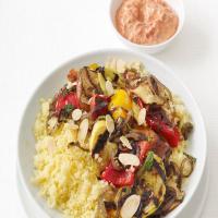 Grilled Vegetables With Couscous and Yogurt Sauce_image