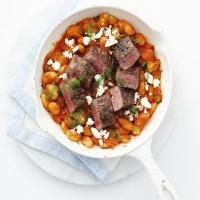 Greek beans with seared lamb image