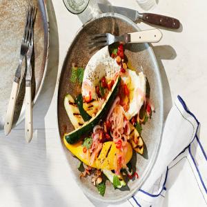 Grilled Summer Squash with Hot Honey and Ricotta image