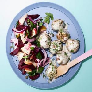 Swedish meatballs with beetroot & apple salad_image