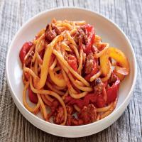 Bucatini with Sausage and Peppers image