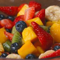 Rainbow Fruit Salad With Honey Lime Dressing Recipe by Tasty_image
