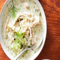 Slow Cooker Creamy Chicken Soup With Lemon, Rice and Dill_image
