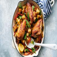 Skillet Chicken with Leeks and Carrots image