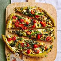Punchy spinach pesto pizza image