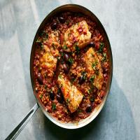 One-Pot Smoky Fish With Tomato, Olives and Couscous image