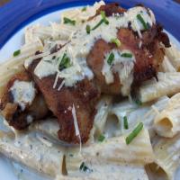 Chicken Breasts over Rigatoni With Gorgonzola Sauce image