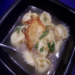 Tortellini in Broth With Cheese Crisps image