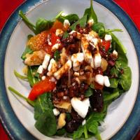 Spinach Salad With Oranges, Dried Cherries, and Candied Pecans image