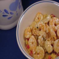 Lemon Oregano Shrimp over Peppered Couscous_image